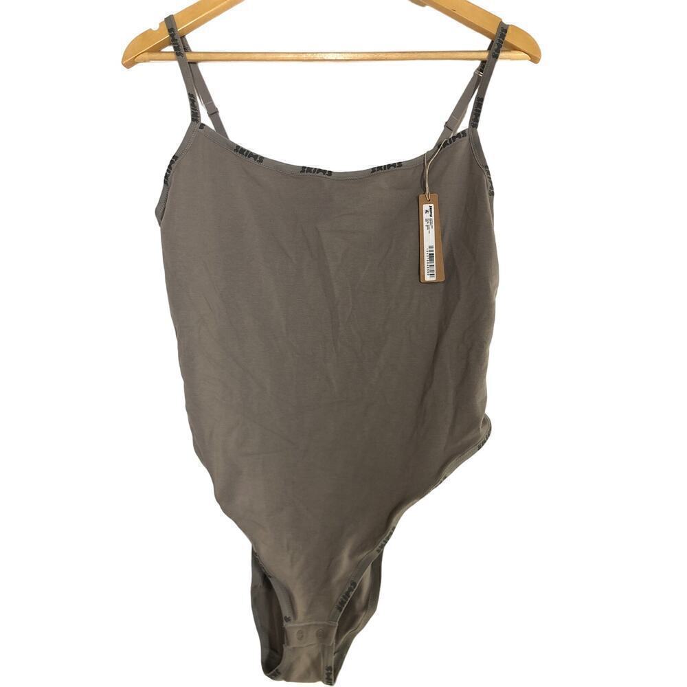 SKIMS Cotton Logo Bodysuit in Smoke Gray NWT Size 3X